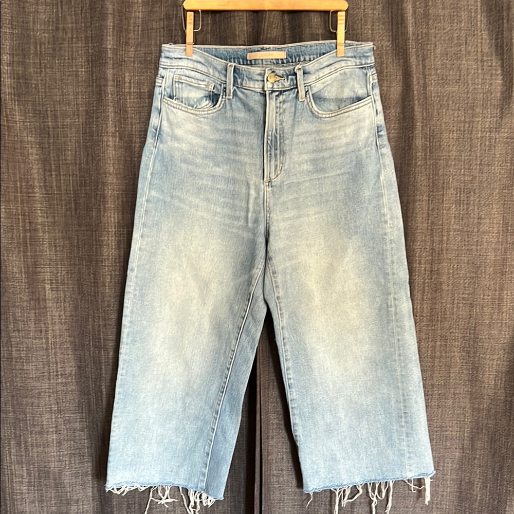 Joes Mia high rise wide ankle raw hem jeans light wash size 32